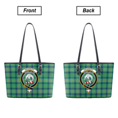 Kennedy Ancient Tartan Crest Leather Tote Bag