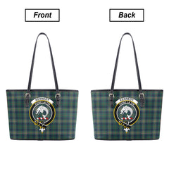 Kennedy Modern Tartan Crest Leather Tote Bag