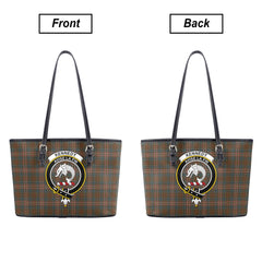 Kennedy Weathered Tartan Crest Leather Tote Bag