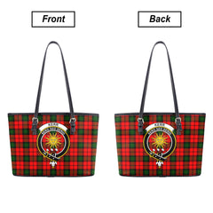 Kerr Modern Tartan Crest Leather Tote Bag