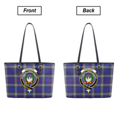 Kinnaird Tartan Crest Leather Tote Bag