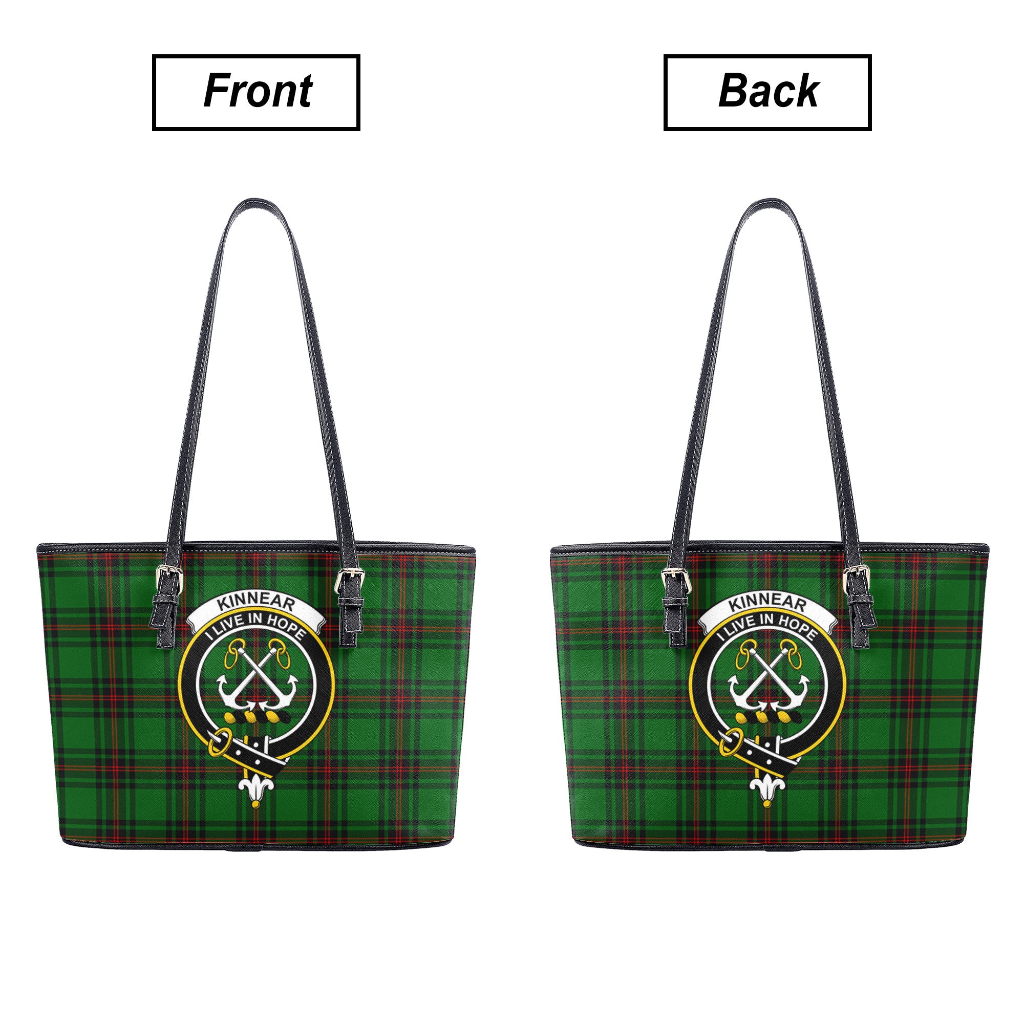 Kinnear Tartan Crest Leather Tote Bag