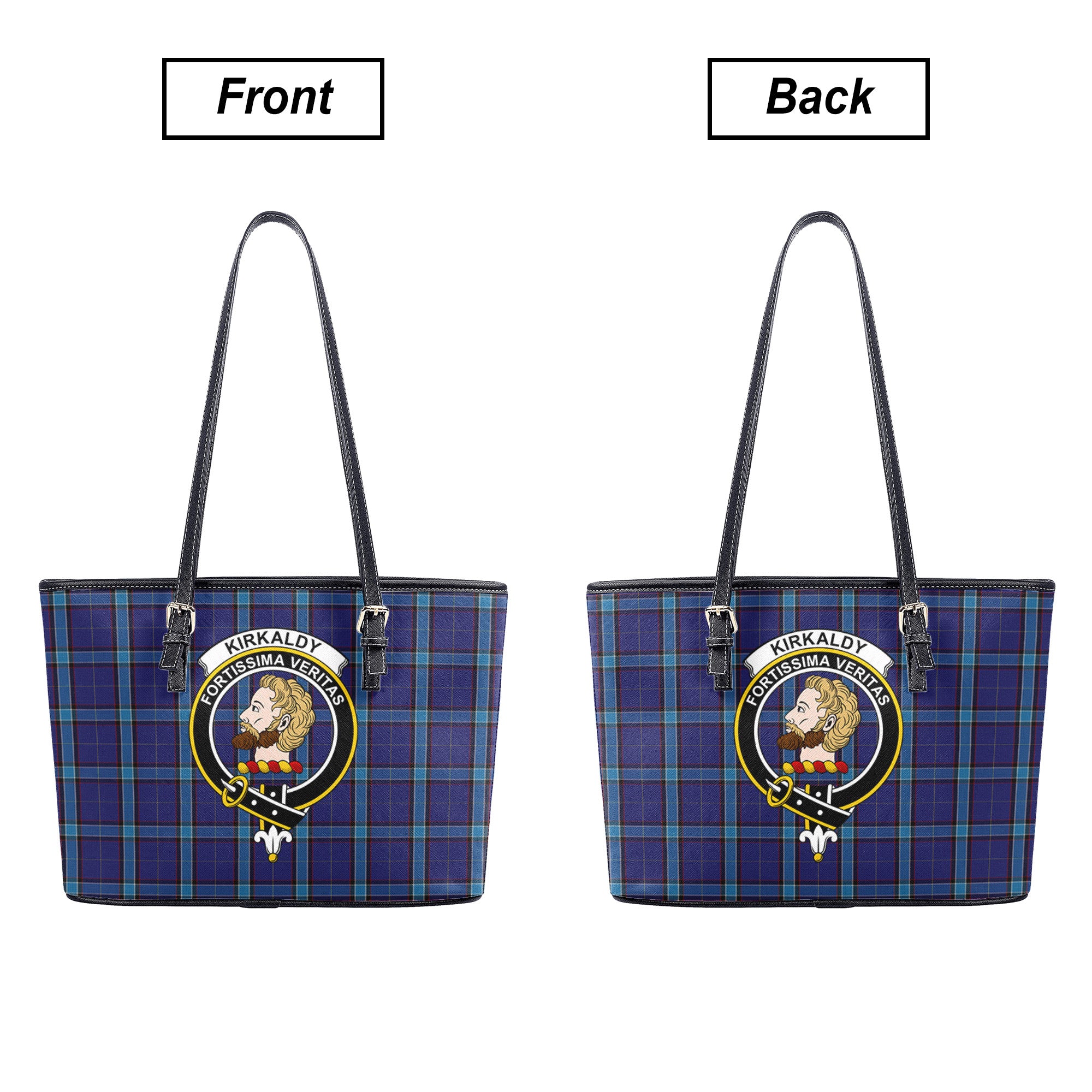 Kirkaldy Tartan Crest Leather Tote Bag