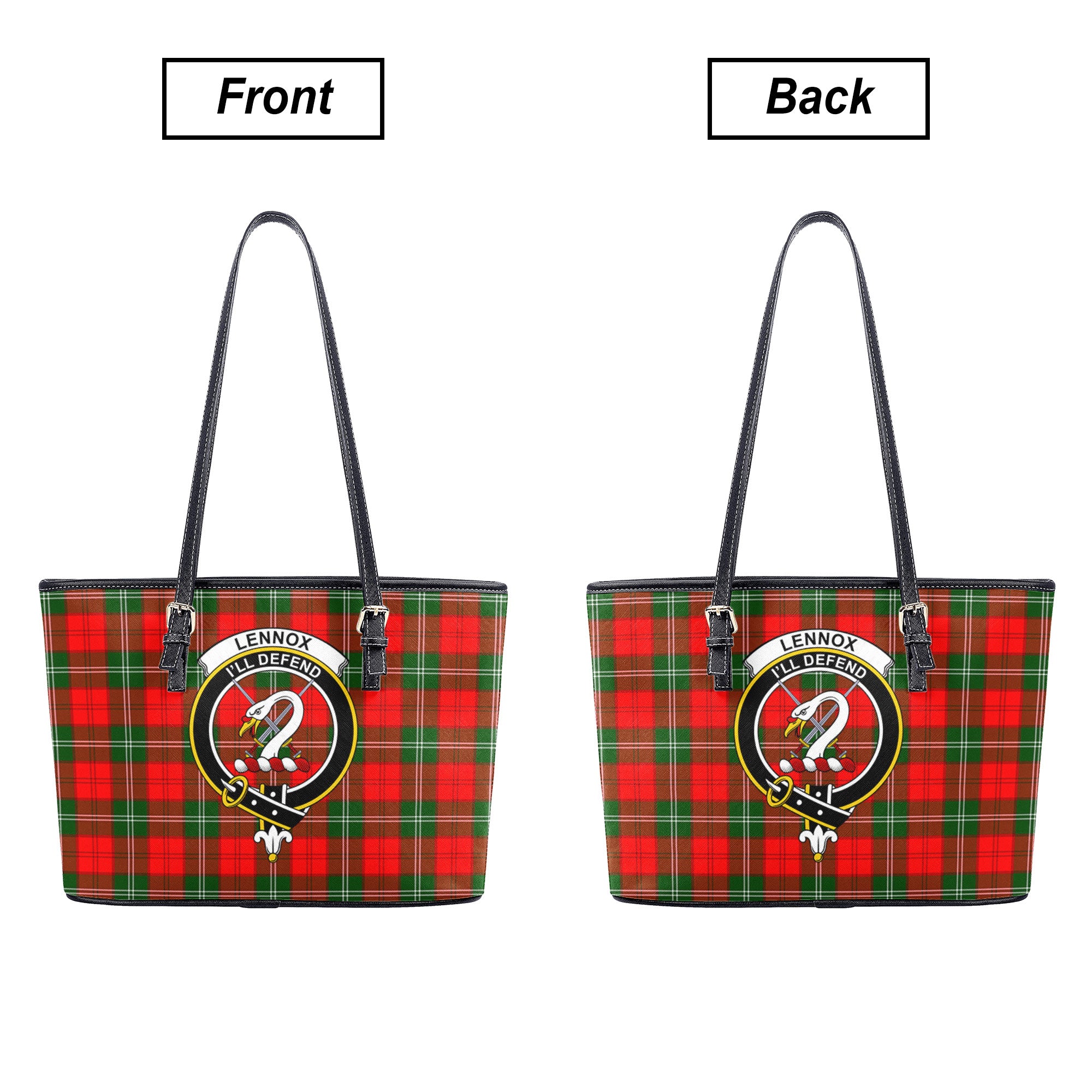 Lennox Tartan Crest Leather Tote Bag