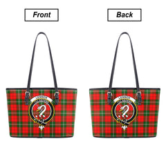 Lennox Tartan Crest Leather Tote Bag