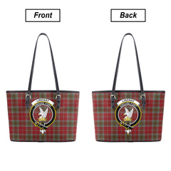 Lindsay Weathered Tartan Crest Leather Tote Bag