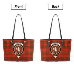 Livingstone Tartan Crest Leather Tote Bag