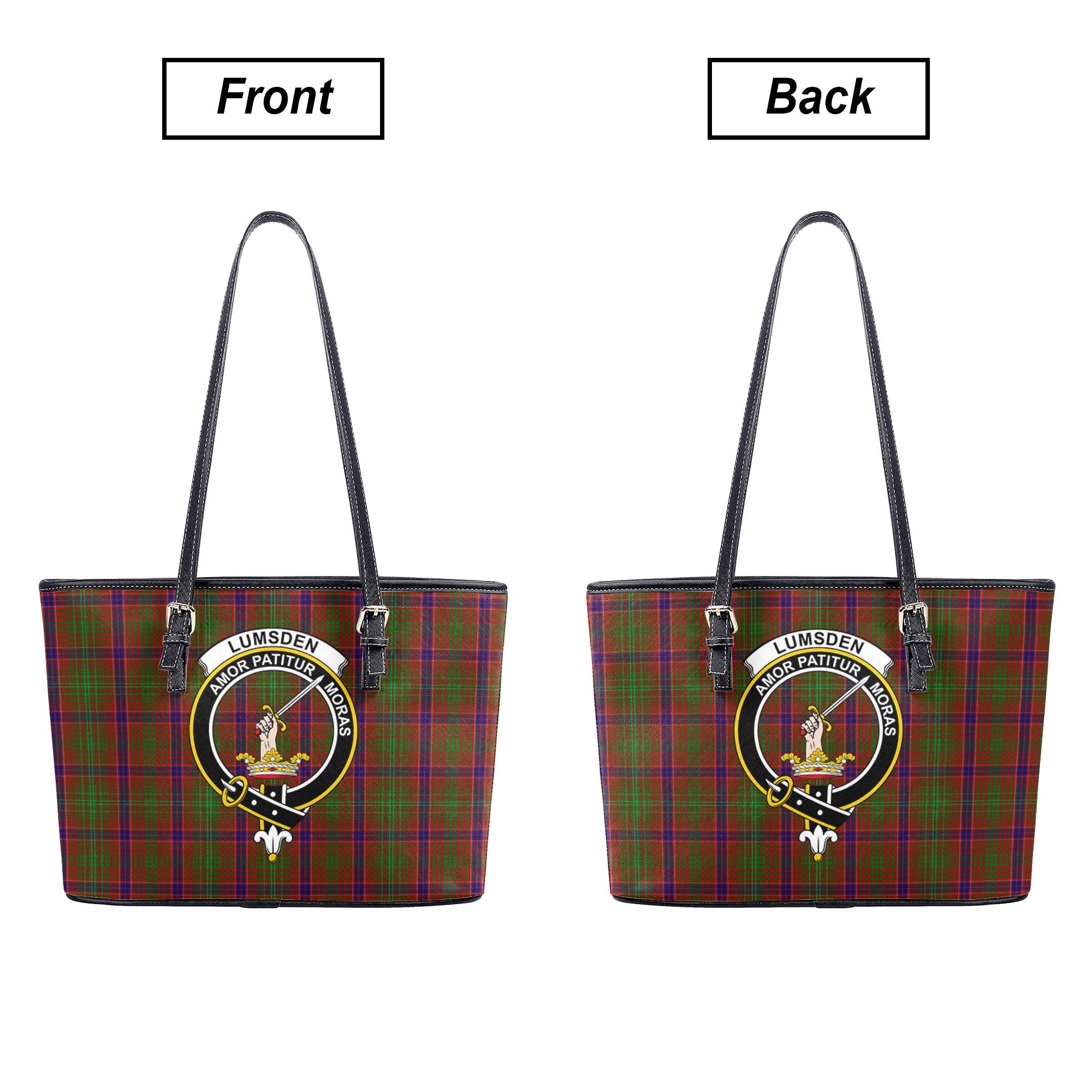 Lumsden Tartan Crest Leather Tote Bag