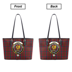 Lyall Tartan Crest Leather Tote Bag