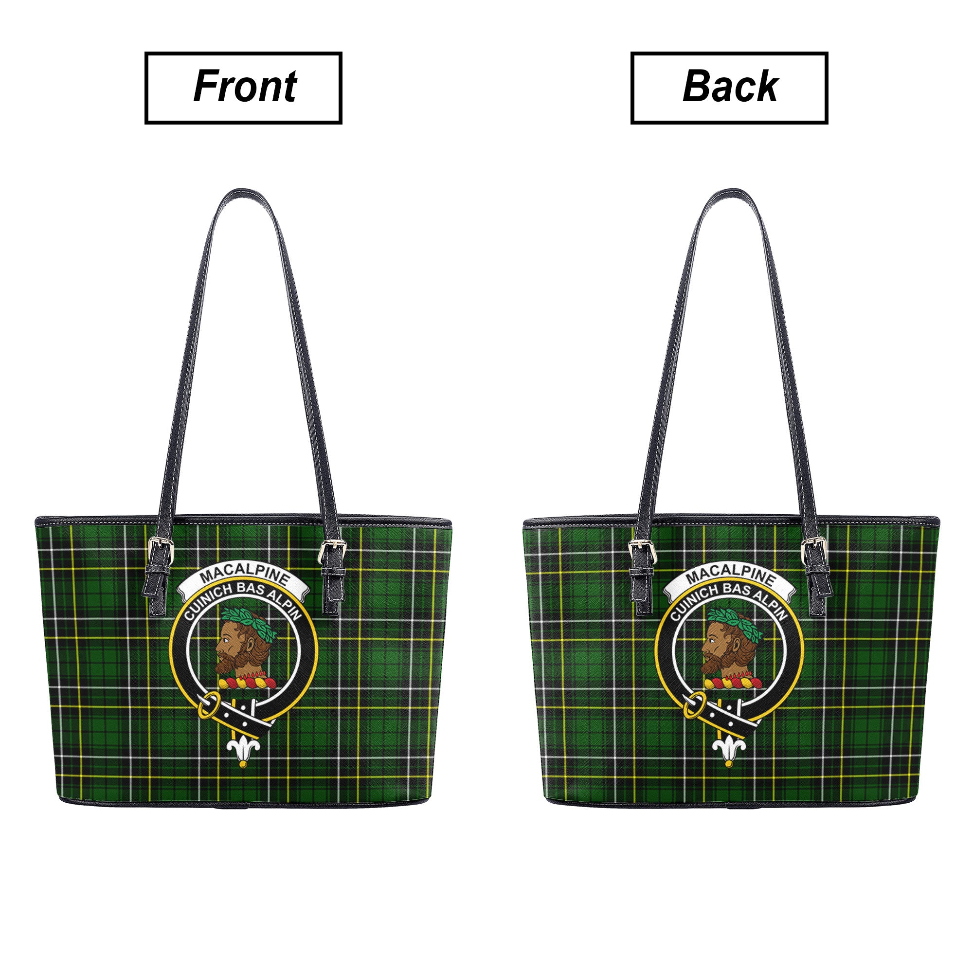 MacAlpine Modern Tartan Crest Leather Tote Bag