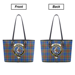 MacBeth Ancient Tartan Crest Leather Tote Bag