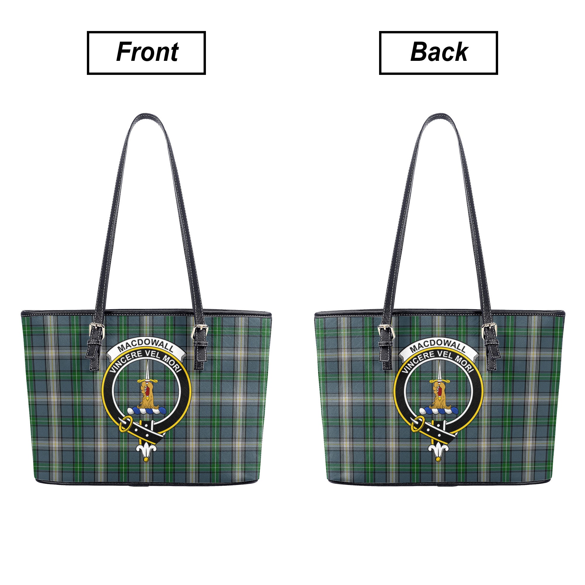 MacDowall Tartan Crest Leather Tote Bag