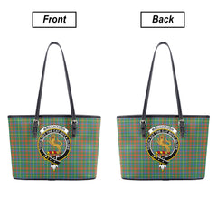 MacKintosh Hunting Ancient Tartan Crest Leather Tote Bag