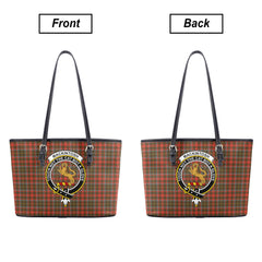 MacKintosh Hunting Weathered Tartan Crest Leather Tote Bag