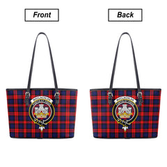 MacLachlan Modern Tartan Crest Leather Tote Bag