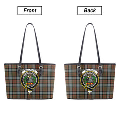 MacLaren Weathered Tartan Crest Leather Tote Bag