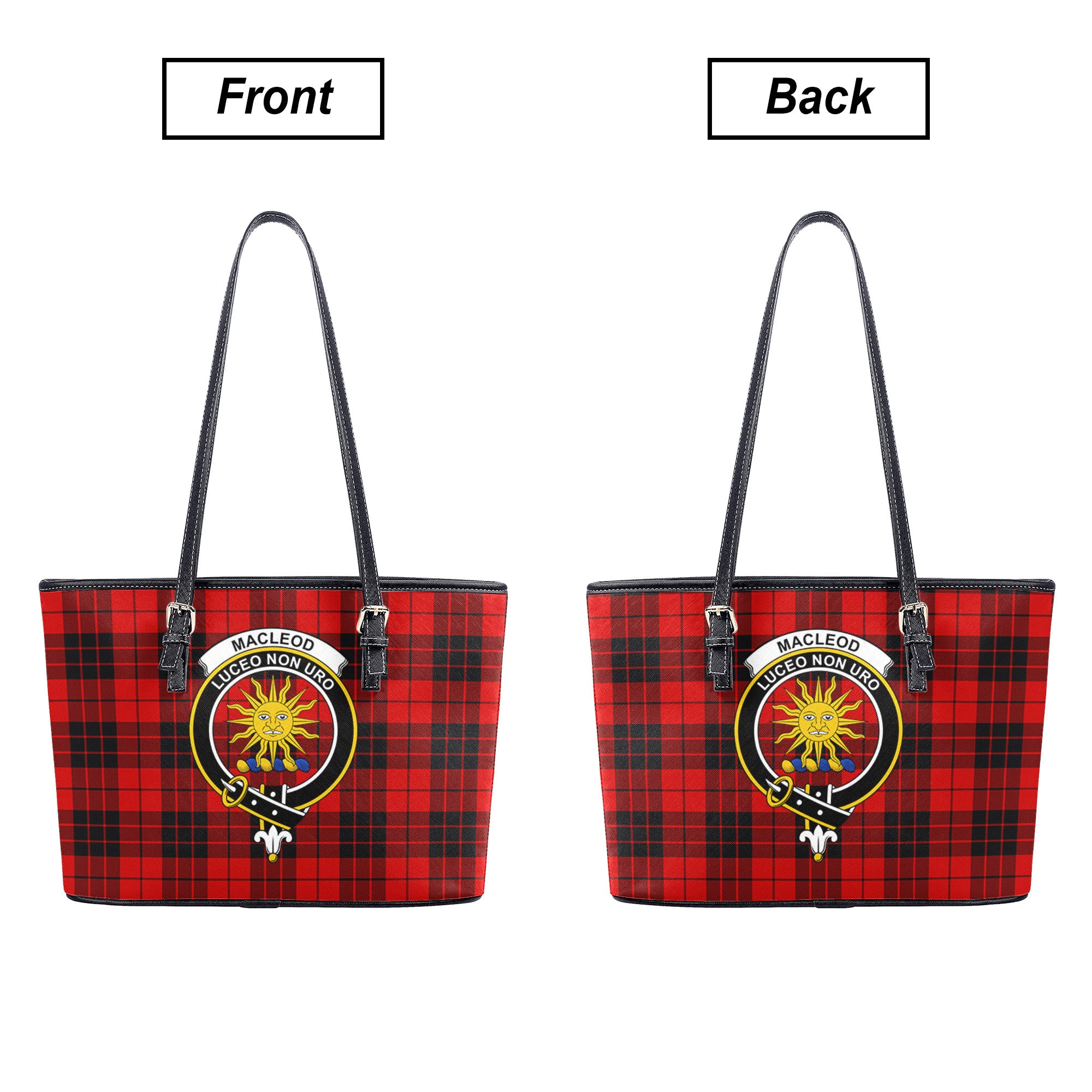 MacLeod of Raasay Tartan Crest Leather Tote Bag