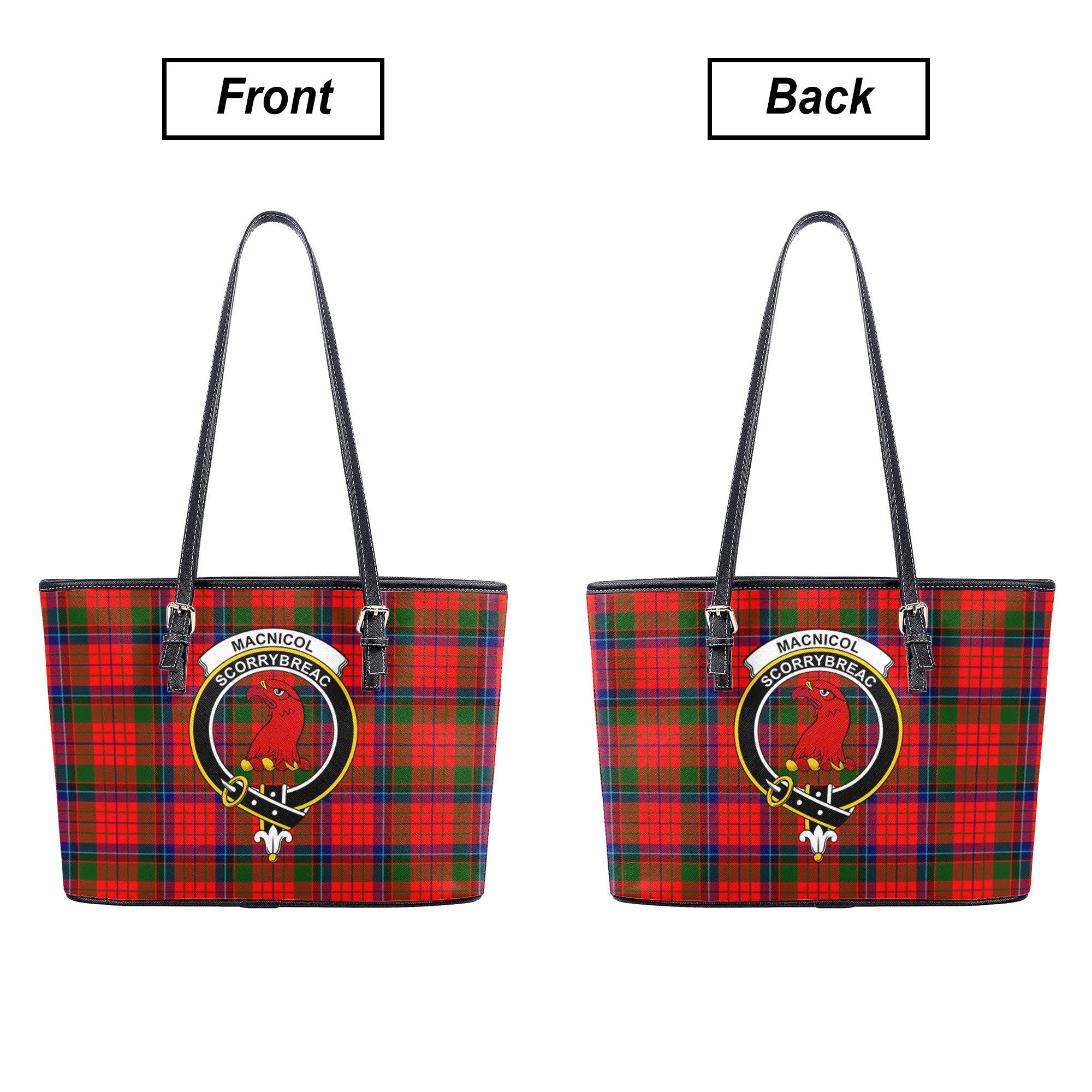 MacNicol (of Scorrybreac) Tartan Crest Leather Tote Bag