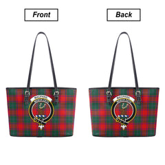 MacPhail Clan Tartan Crest Leather Tote Bag