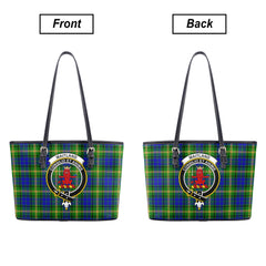 Maitland Tartan Crest Leather Tote Bag