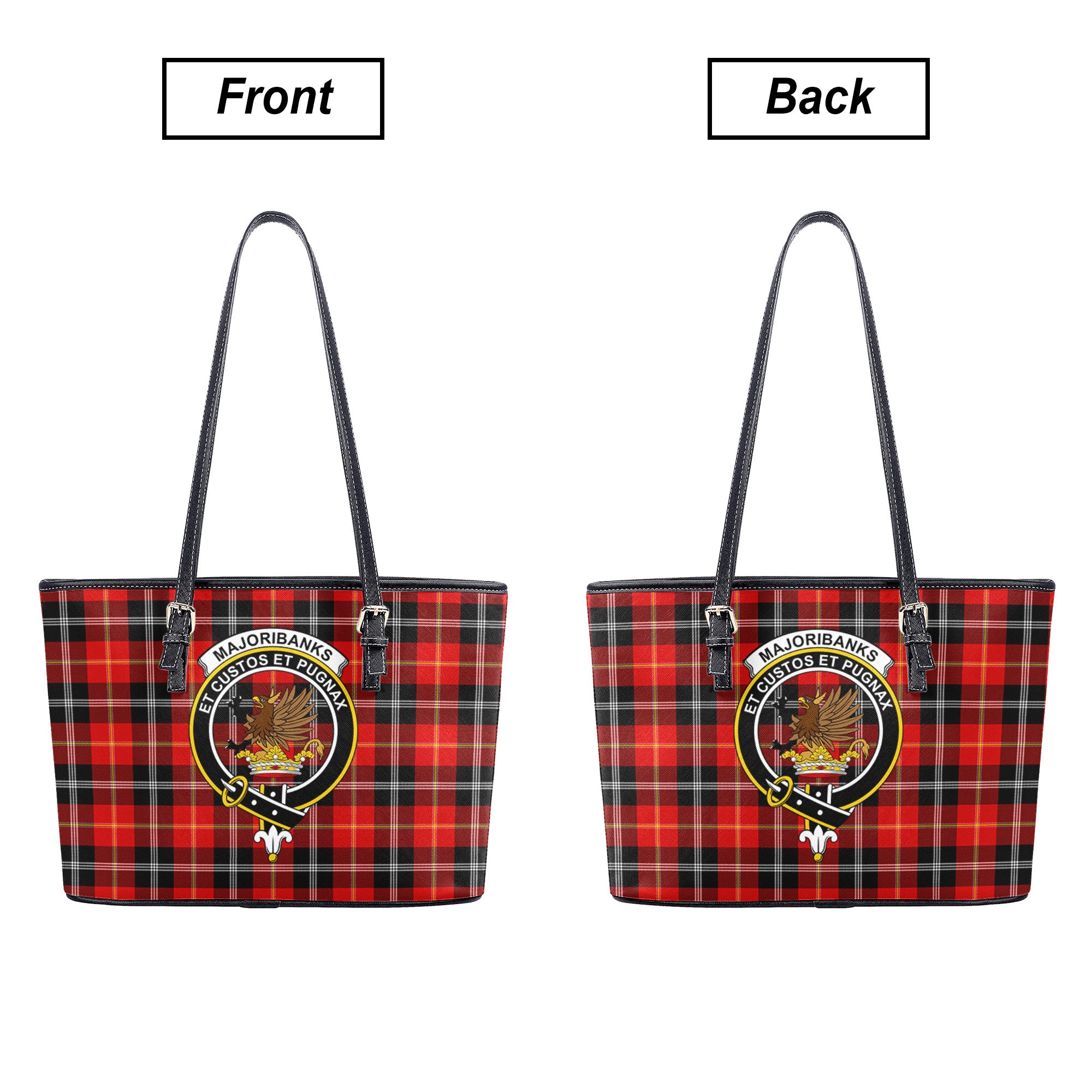 Majoribanks Tartan Crest Leather Tote Bag