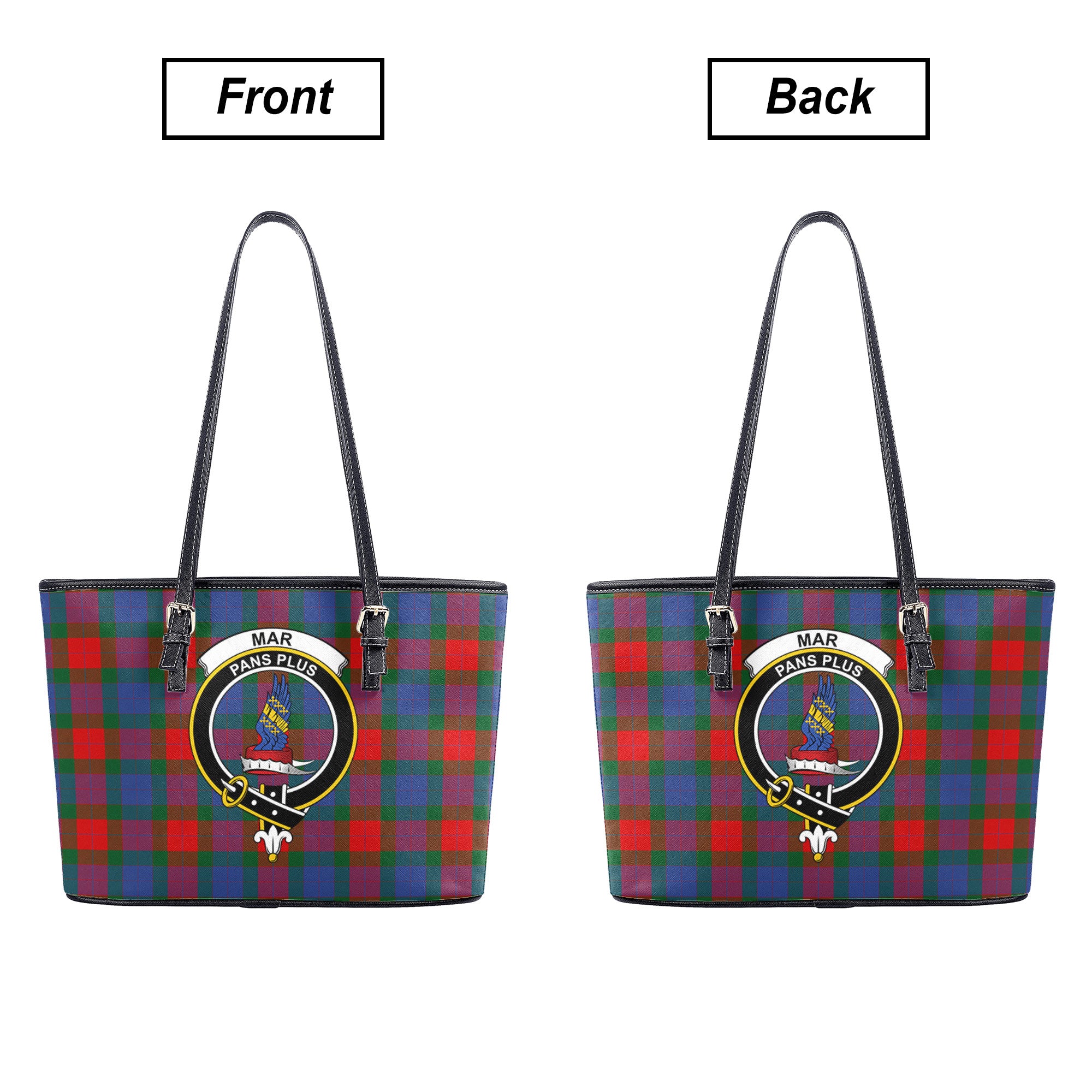 Mar Tartan Crest Leather Tote Bag