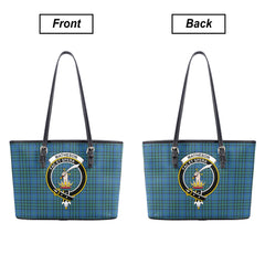 Matheson Hunting Ancient Tartan Crest Leather Tote Bag