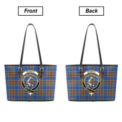 McBeth Ancient Tartan Crest Leather Tote Bag