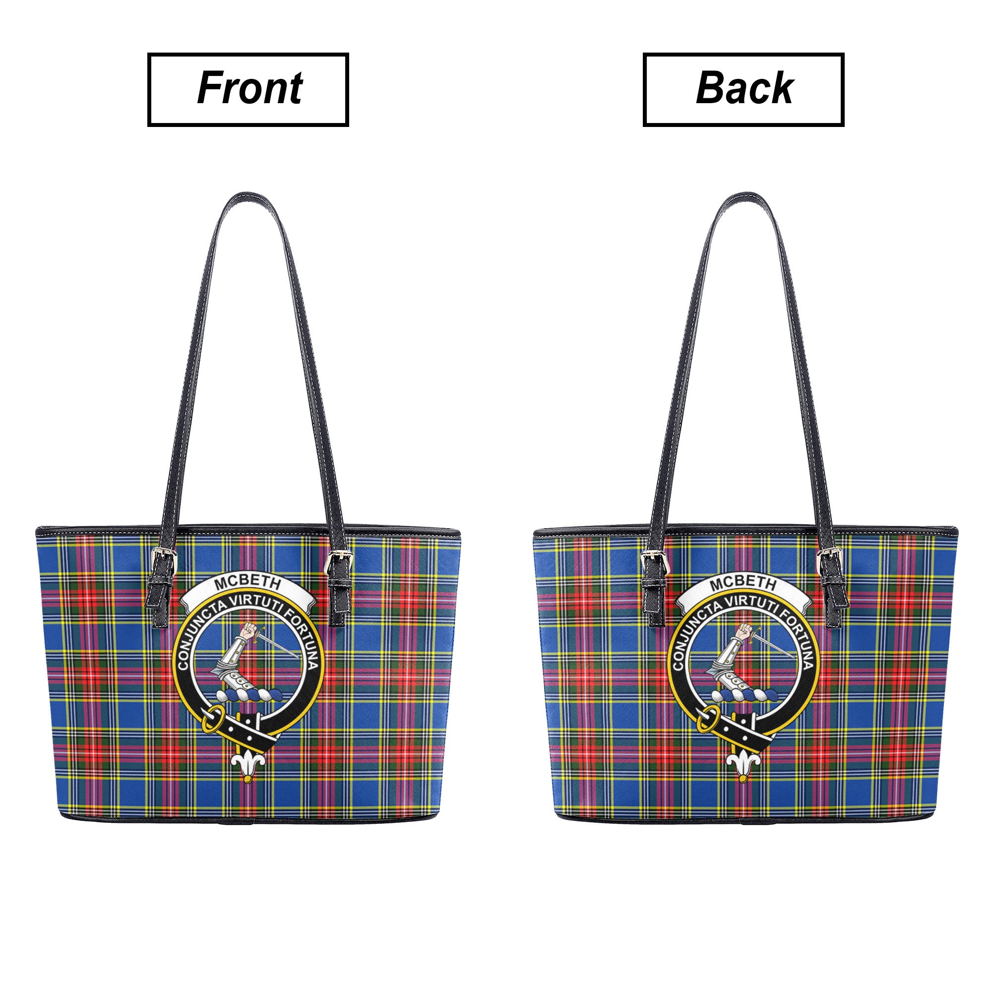 McBeth Modern Tartan Crest Leather Tote Bag