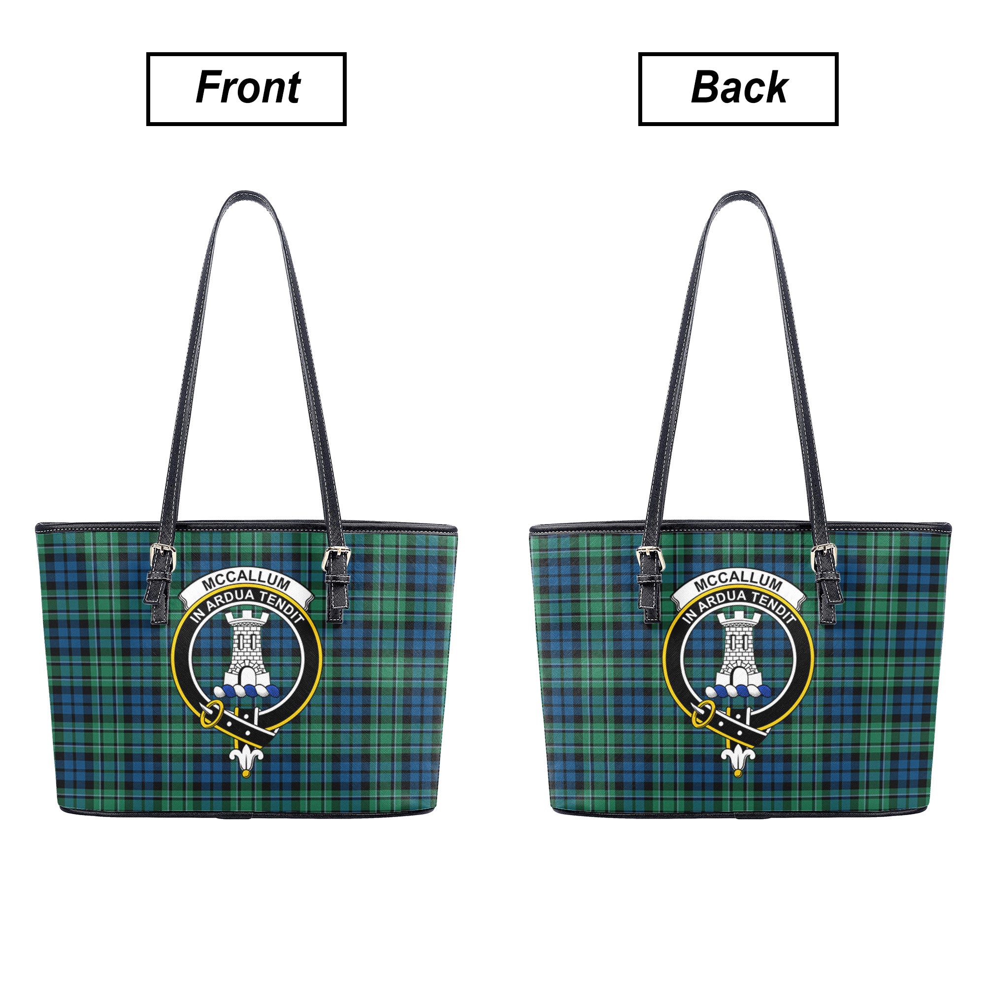 McCallum Ancient Tartan Crest Leather Tote Bag