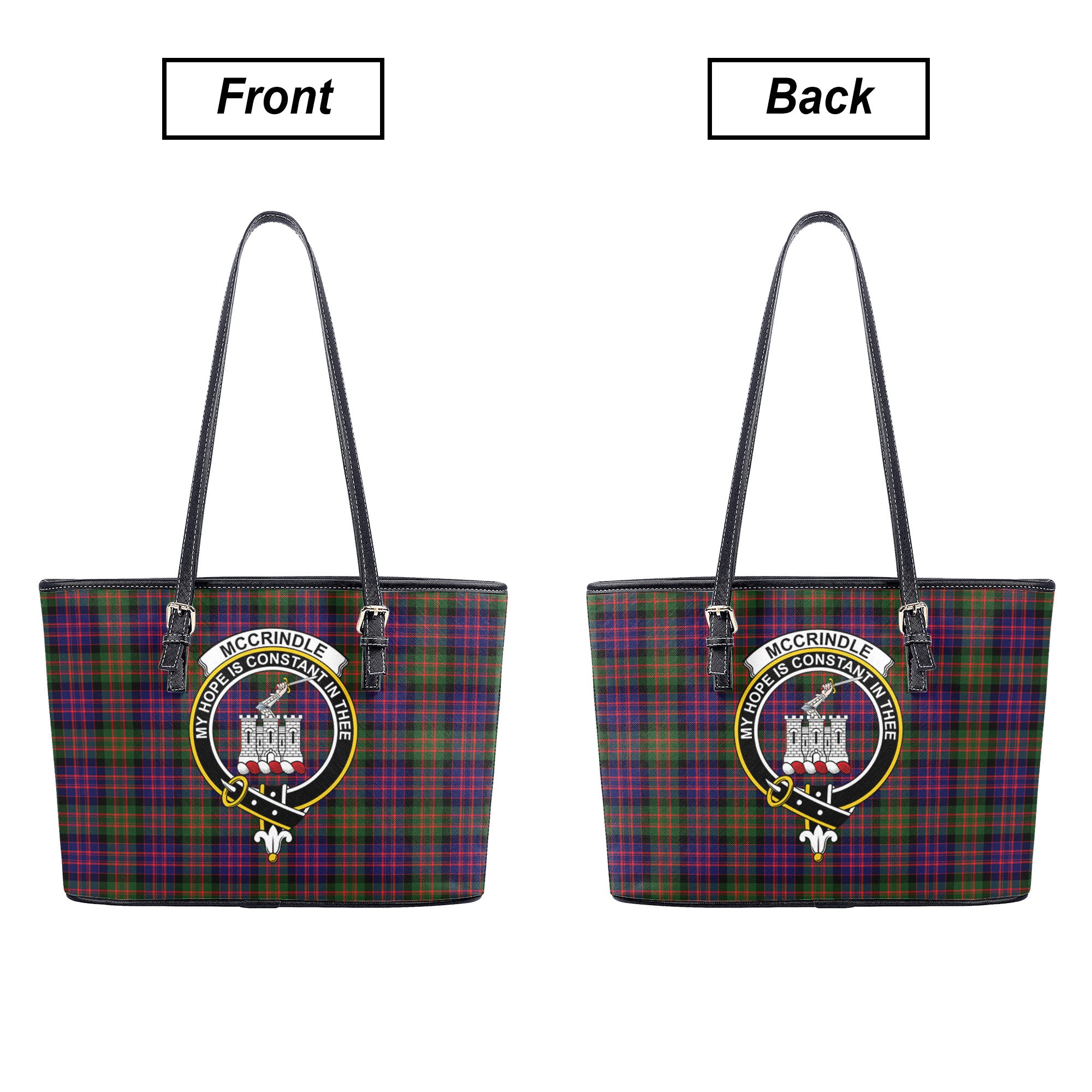 McCrindle Tartan Crest Leather Tote Bag