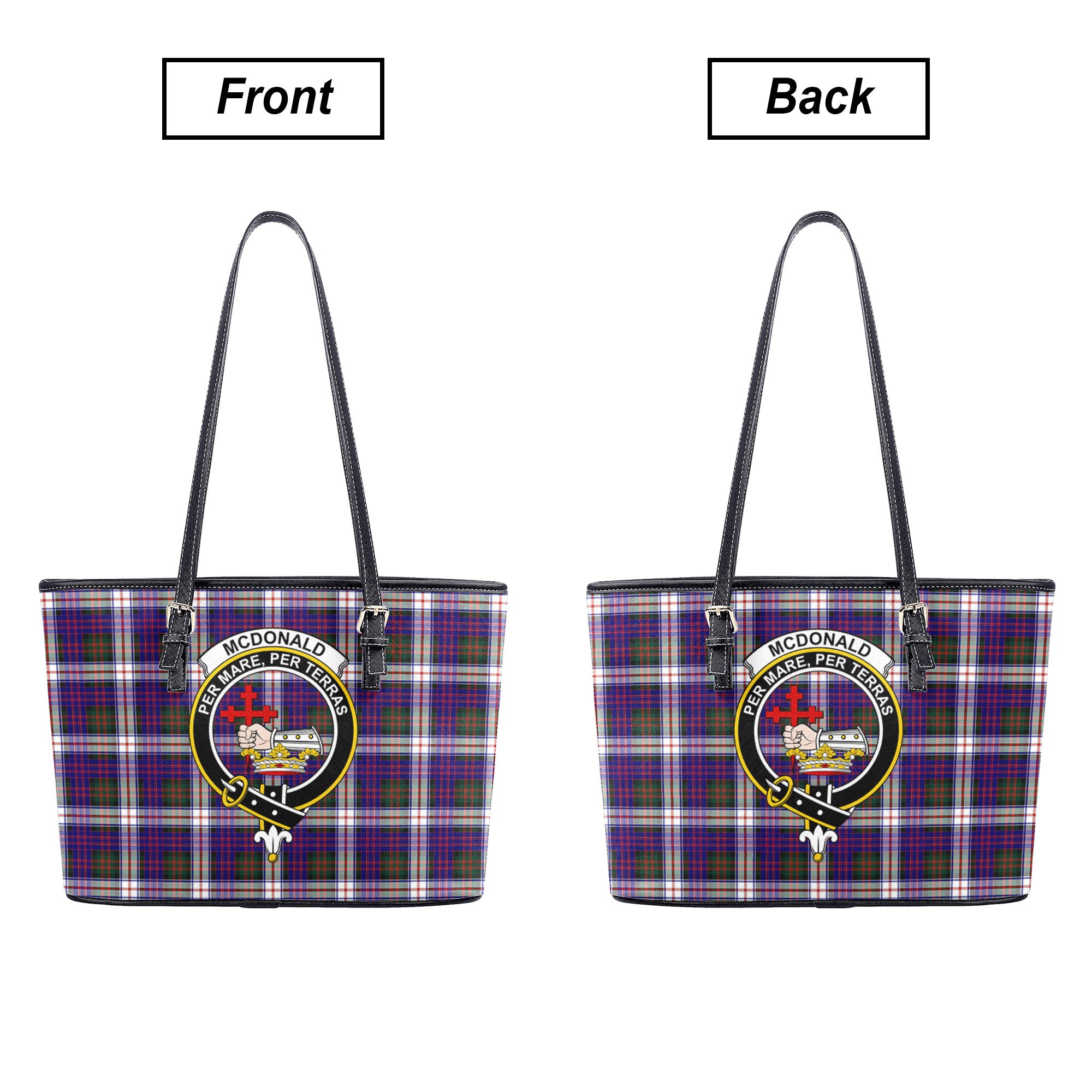 McDonald Dress Modern Tartan Crest Leather Tote Bag