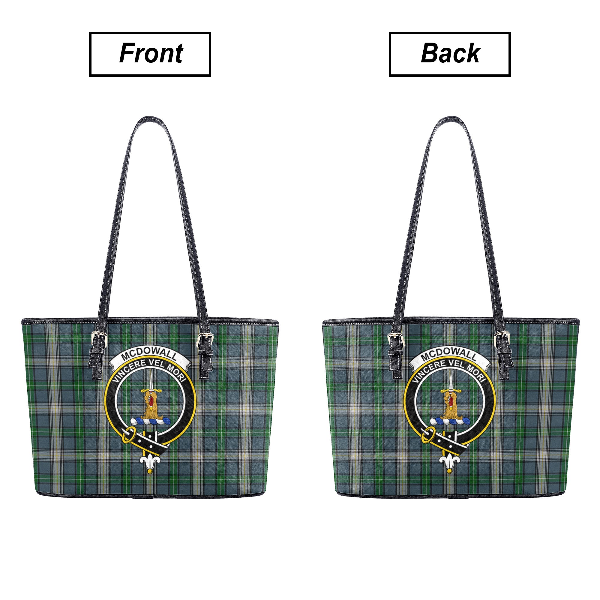 McDowall Tartan Crest Leather Tote Bag