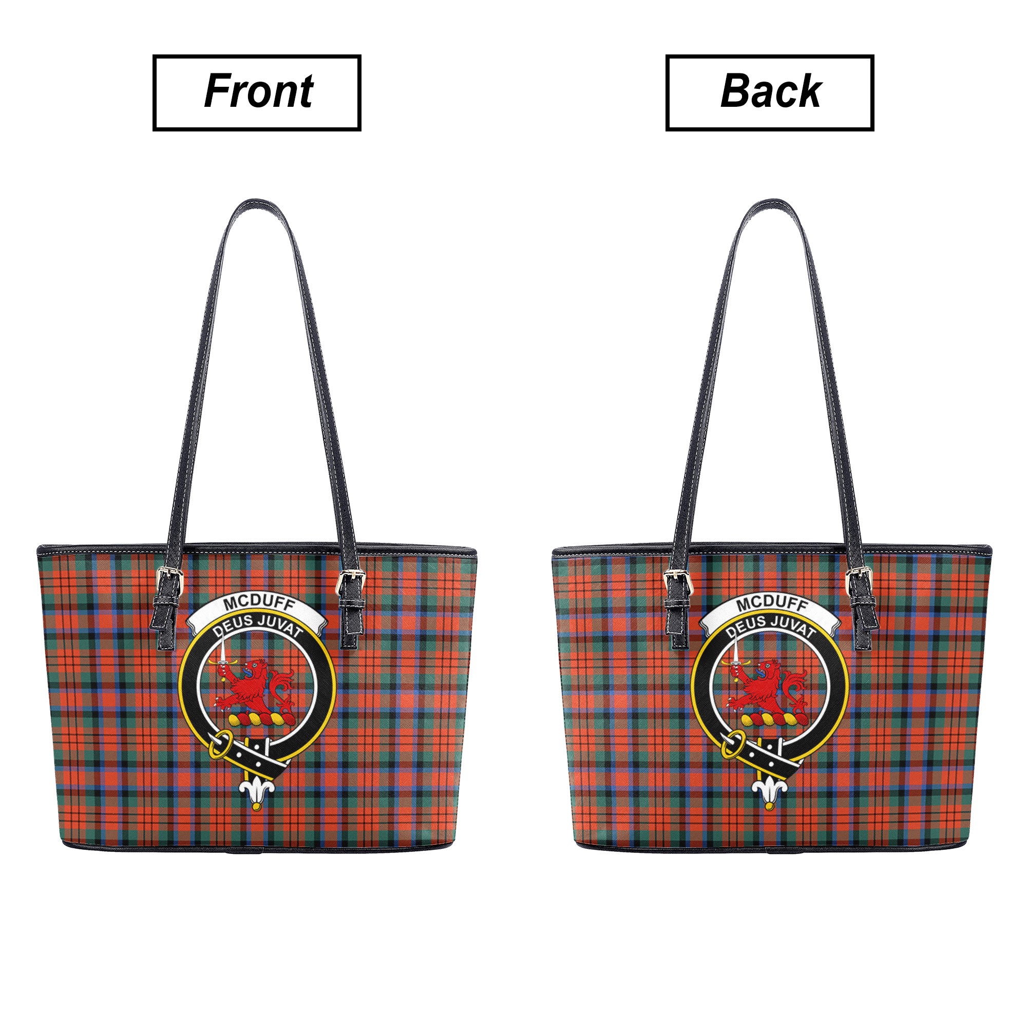 McDuff Ancient Tartan Crest Leather Tote Bag