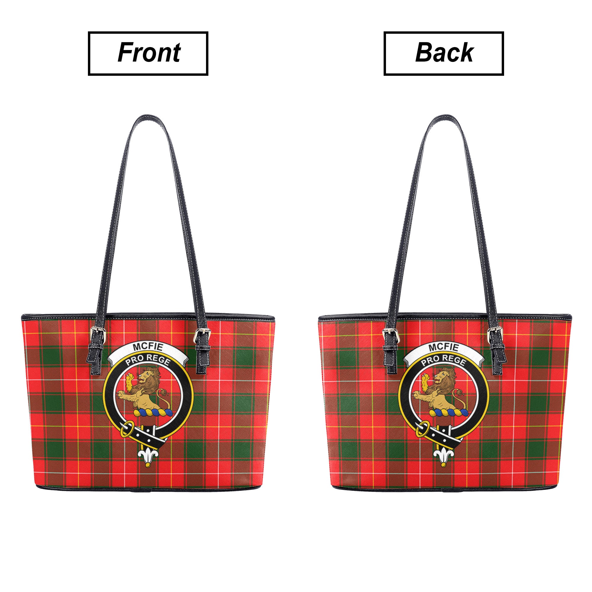 McFie Tartan Crest Leather Tote Bag