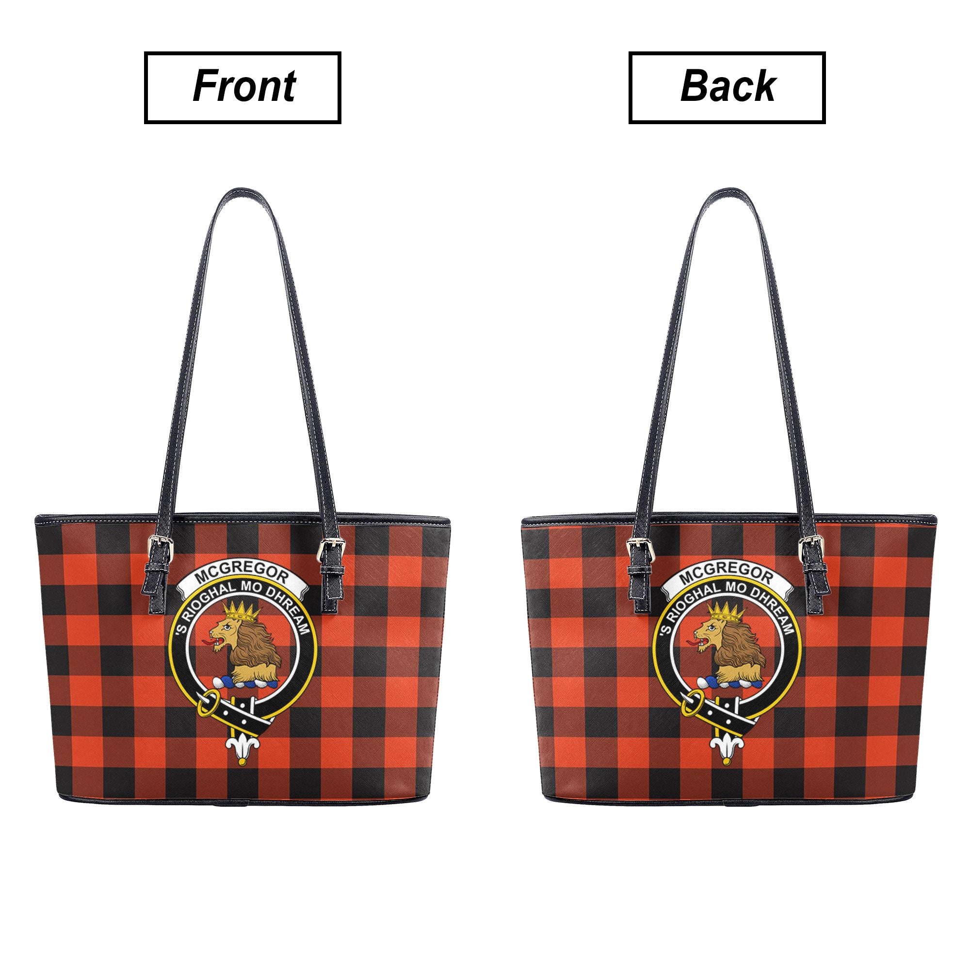 McGregor Rob Roy Ancient Tartan Crest Leather Tote Bag