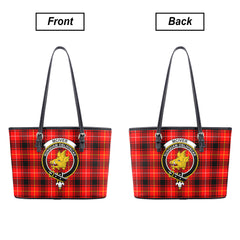 McIver Modern Tartan Crest Leather Tote Bag