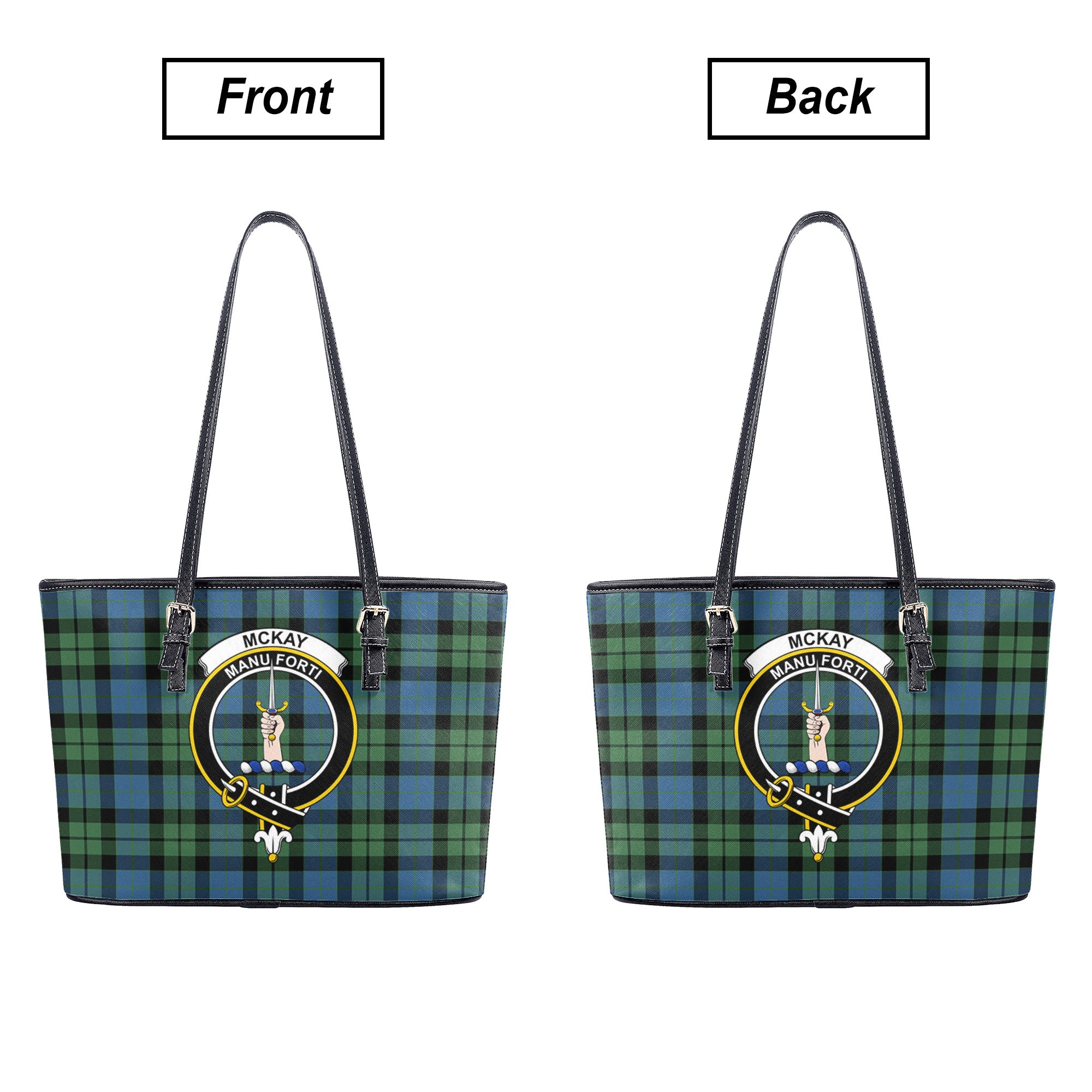 McKay Ancient Tartan Crest Leather Tote Bag