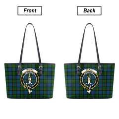 McKay Modern Tartan Crest Leather Tote Bag