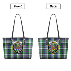 McKenzie Dress Modern Tartan Crest Leather Tote Bag