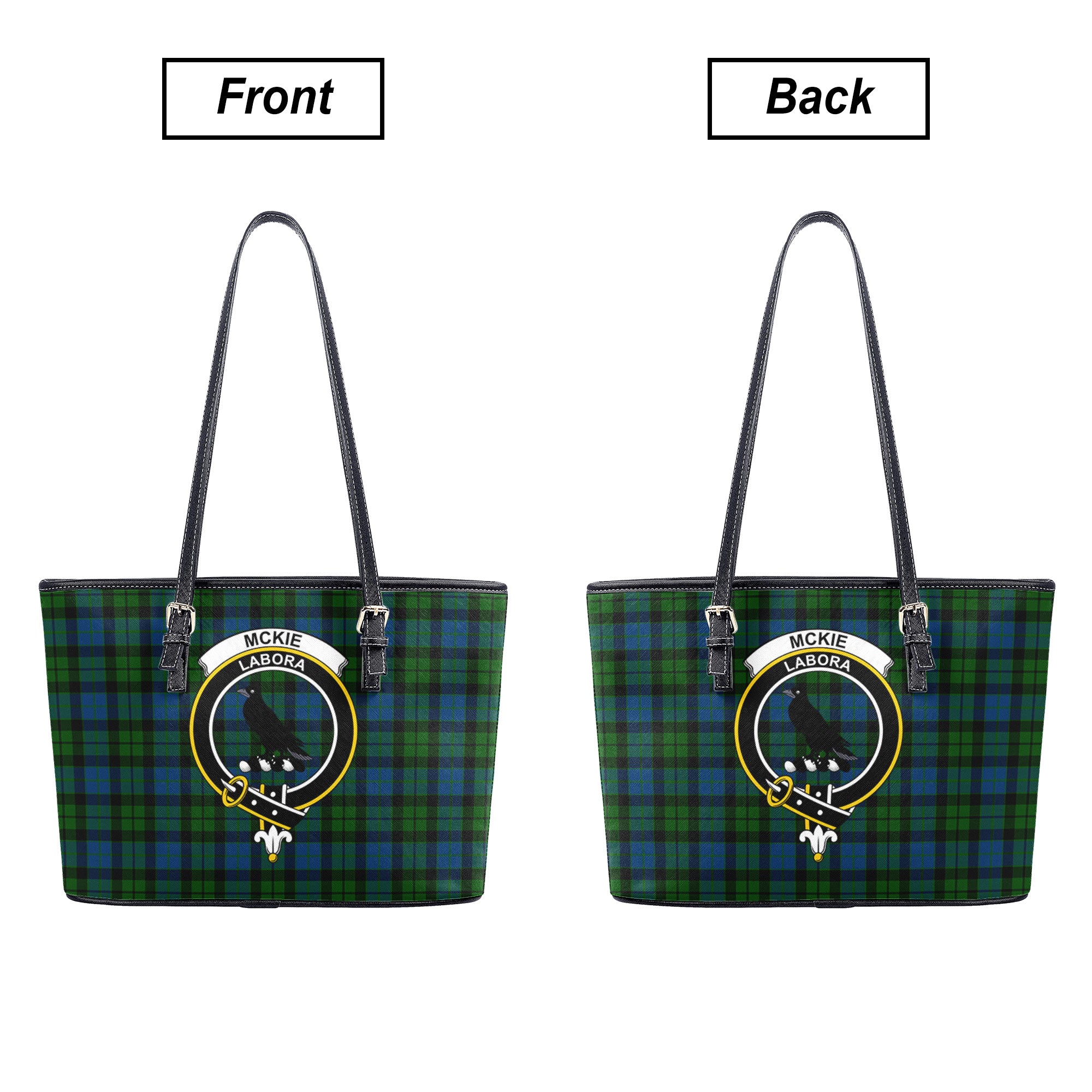 McKie Tartan Crest Leather Tote Bag