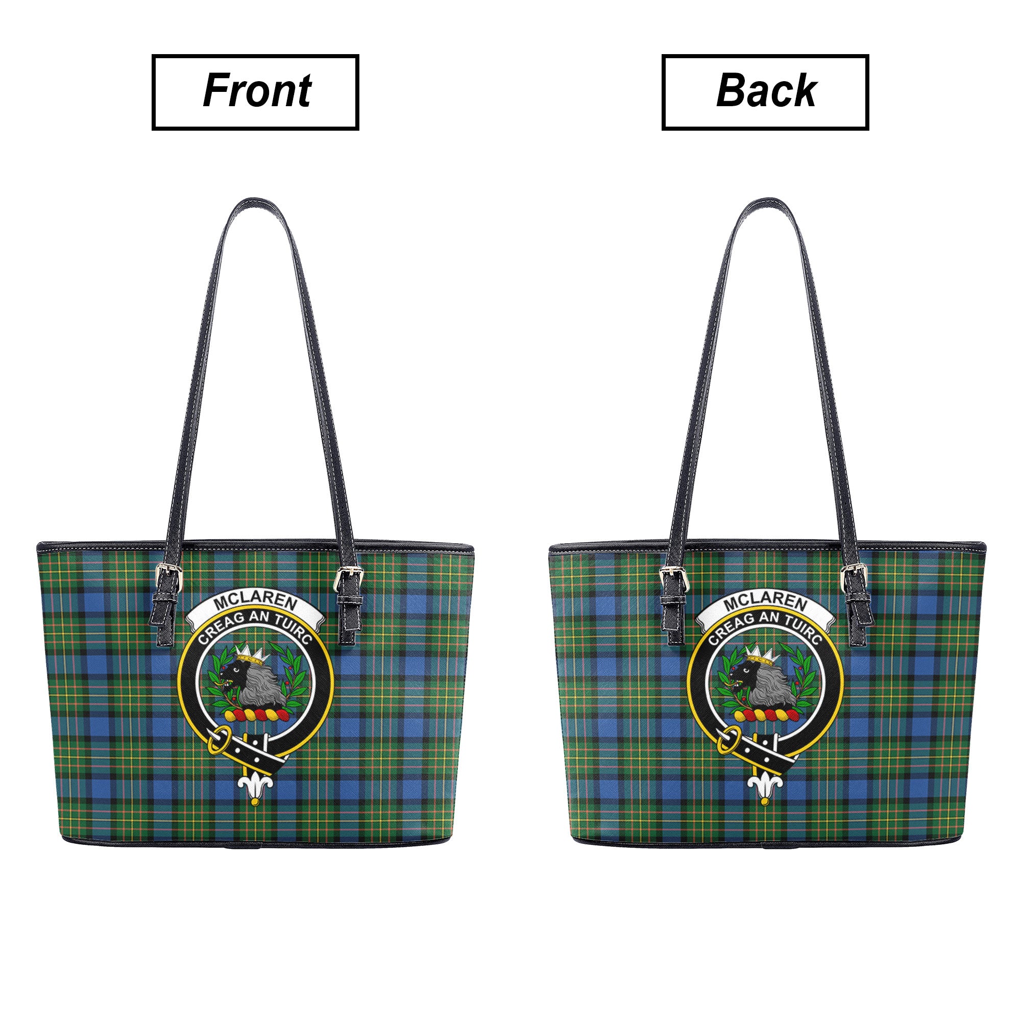 McLaren Ancient Tartan Crest Leather Tote Bag