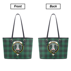 McLean Hunting Ancient Tartan Crest Leather Tote Bag