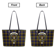 McLellan Modern Tartan Crest Leather Tote Bag