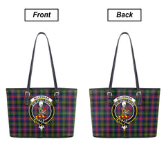 McLennan Modern Tartan Crest Leather Tote Bag