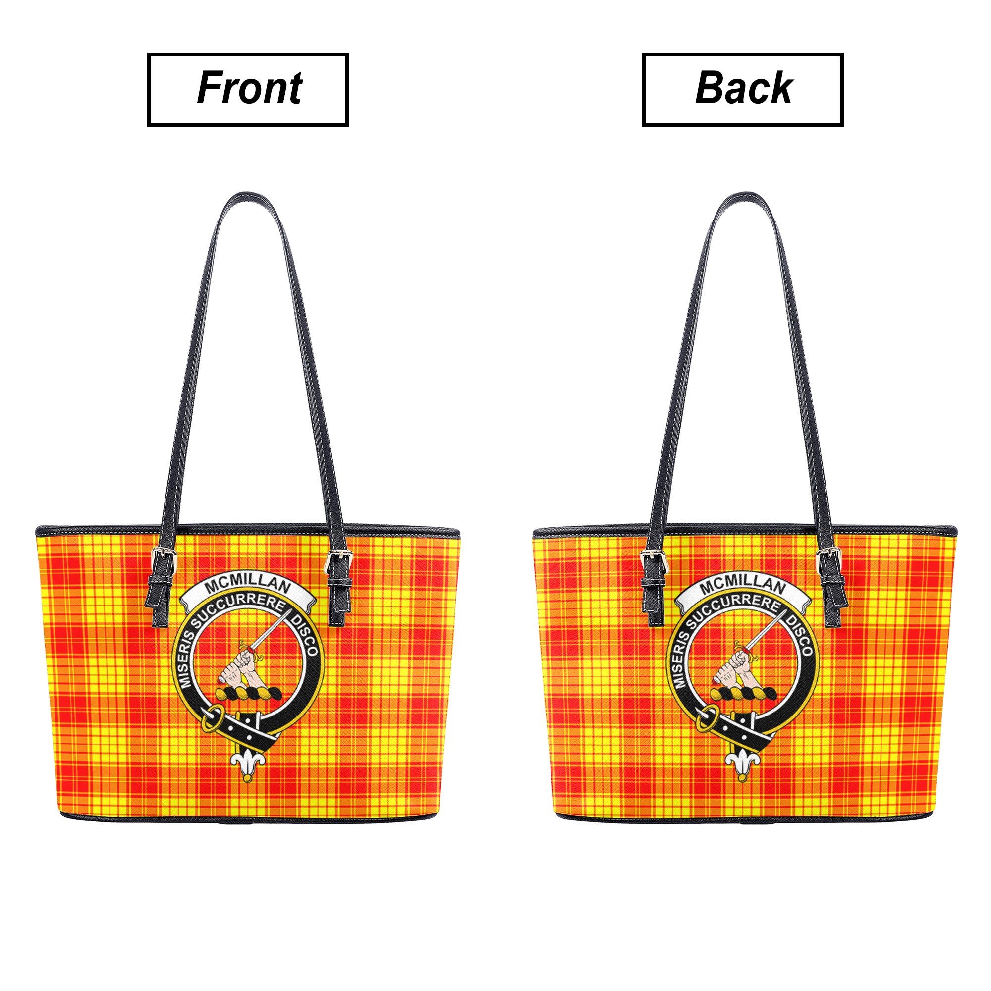 McMillan Clan Tartan Crest Leather Tote Bag