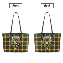 McMillan Old Modern Tartan Crest Leather Tote Bag