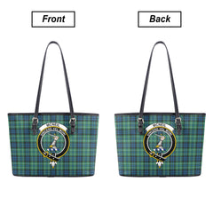 McNeil of Colonsay Ancient Tartan Crest Leather Tote Bag