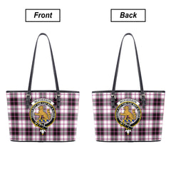 McPherson Hunting Modern Tartan Crest Leather Tote Bag