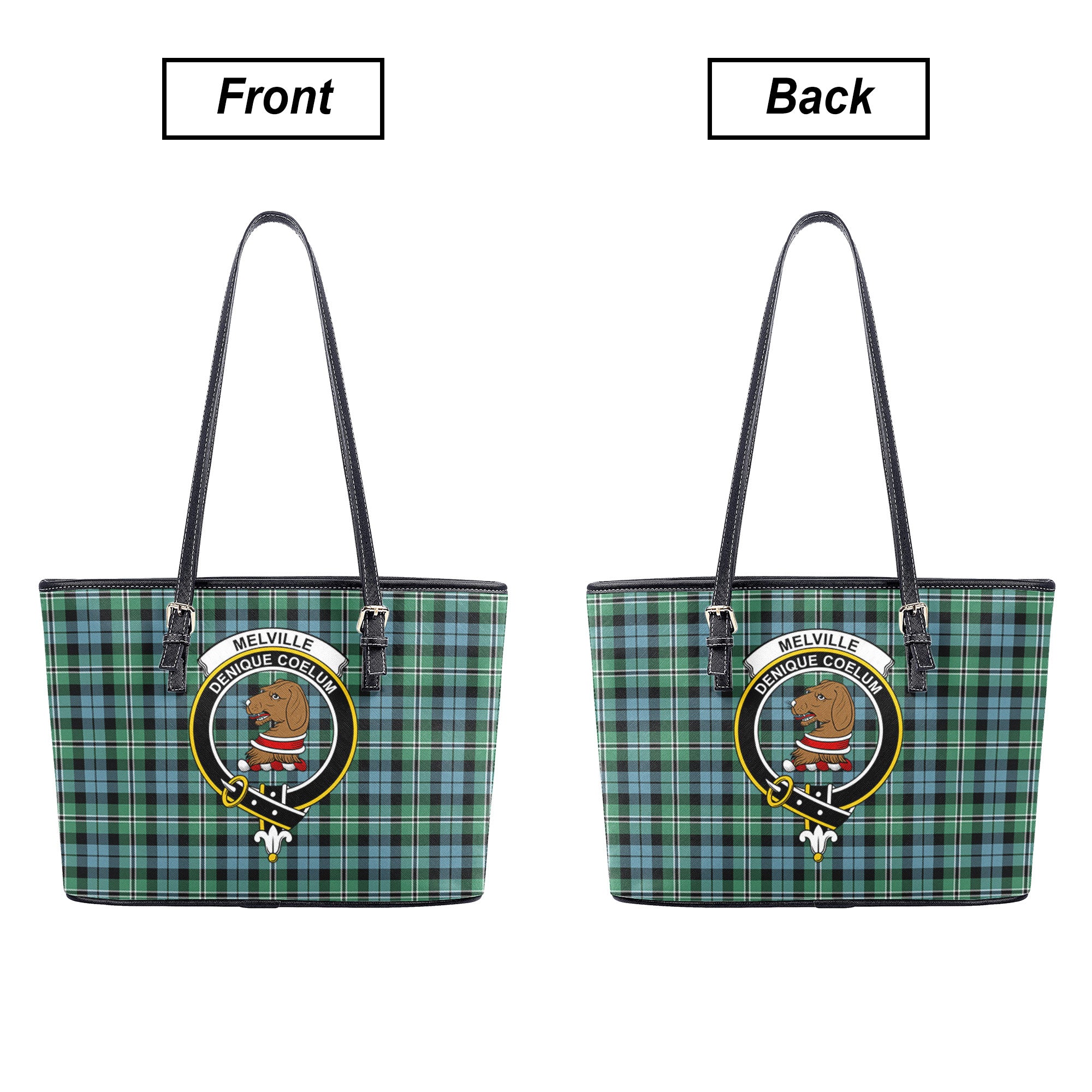 Melville Tartan Crest Leather Tote Bag